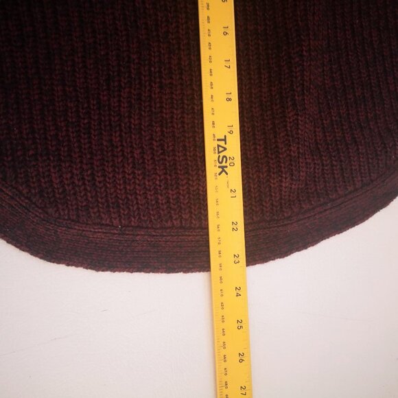 George Ladies Size Small Rounded Hem Burgundy with Black V-neck Sweater - Picture 10 of 10